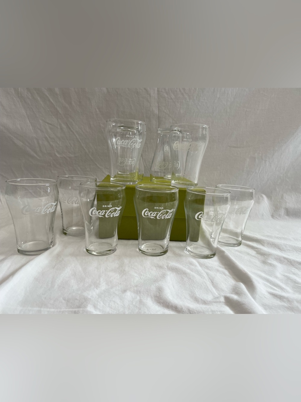 Twelve Vintage Coca-Cola glasses